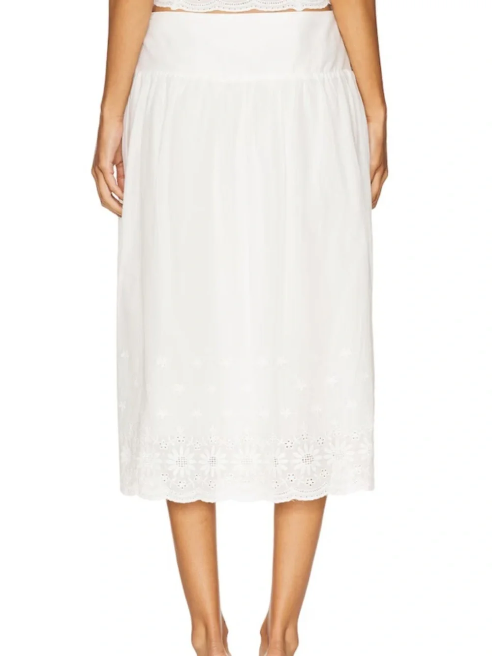 Revolve More to Come Cassandra Eyelet Midi Skirt
